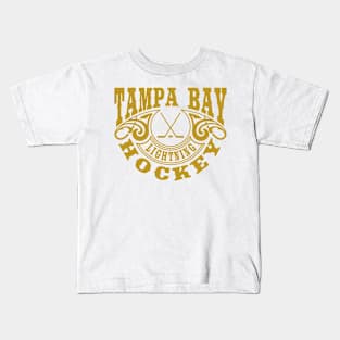 Vintage Retro Tampa Bay Lightning Hockey Kids T-Shirt
